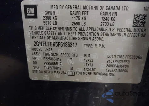 2015 Chevrolet Equinox 1Lt from USA, damaged, VIN 2GNFLFEK5F6186317